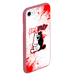 Чехол iPhone 7/8 матовый Monokuma, цвет: 3D-малиновый — фото 2