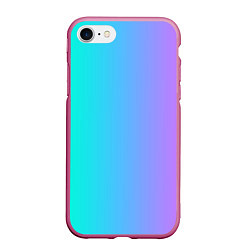 Чехол iPhone 7/8 матовый РАЗНОЦВЕТНЫЙ ГРАДИЕНТ, цвет: 3D-малиновый