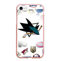 Чехол iPhone 7/8 матовый San Jose Sharks NHL teams pattern