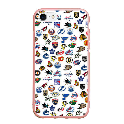 Чехол iPhone 7/8 матовый NHL PATTERN Z / 3D-Светло-розовый – фото 1