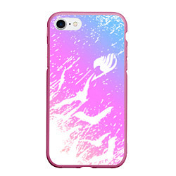 Чехол iPhone 7/8 матовый FAIRY TAIL, цвет: 3D-малиновый