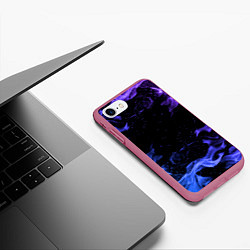 Чехол iPhone 7/8 матовый ОГОНЬ, цвет: 3D-малиновый — фото 2
