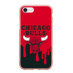 Чехол iPhone 7/8 матовый Chicago Bulls, цвет: 3D-светло-розовый