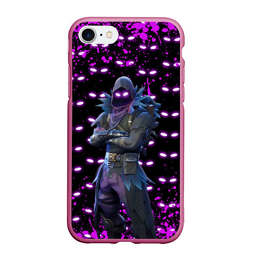 Чехол iPhone 7/8 матовый Fortnite Raven / 3D-Малиновый – фото 1