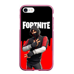 Чехол iPhone 7/8 матовый FORTNITE x IKONIK, цвет: 3D-малиновый