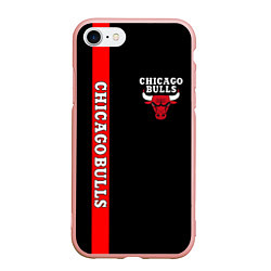 Чехол iPhone 7/8 матовый CHICAGO BULLS, цвет: 3D-светло-розовый