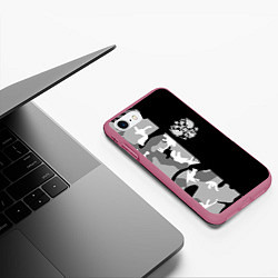 Чехол iPhone 7/8 матовый Россия камуфляж, цвет: 3D-малиновый — фото 2