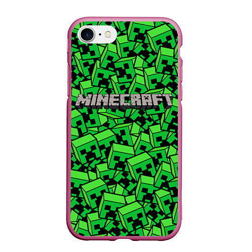 Чехол iPhone 7/8 матовый MINERCRAFT / 3D-Малиновый – фото 1