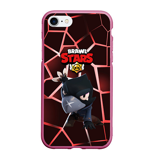 Чехол iPhone 7/8 матовый Brawl Stars CROW / 3D-Малиновый – фото 1