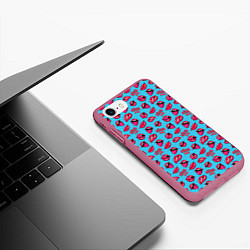 Чехол iPhone 7/8 матовый Губы Поп-арт, цвет: 3D-малиновый — фото 2