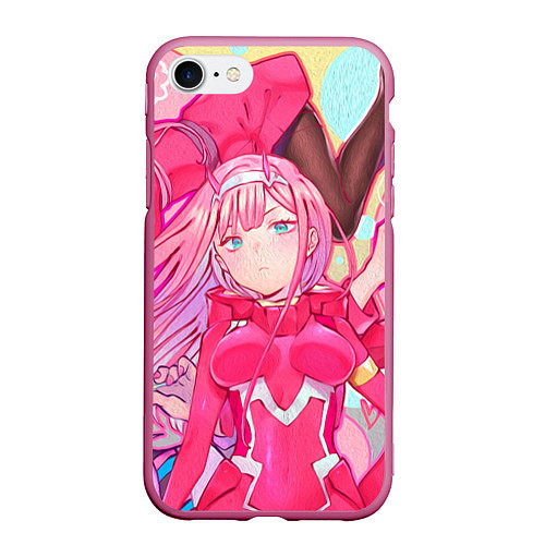 Чехол iPhone 7/8 матовый DARLING IN THE FRANXX / 3D-Малиновый – фото 1