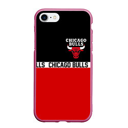 Чехол iPhone 7/8 матовый CHICAGO BULLS, цвет: 3D-малиновый