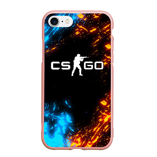 Чехол iPhone 7/8 матовый CS GO / 3D-Светло-розовый – фото 1