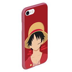 Чехол iPhone 7/8 матовый Luffy, цвет: 3D-малиновый — фото 2