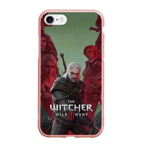 Чехол iPhone 7/8 матовый The Witcher 5-летие / 3D-Светло-розовый – фото 1