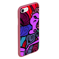 Чехол iPhone 7/8 матовый Девушка, цвет: 3D-малиновый — фото 2