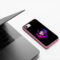 Чехол iPhone 7/8 матовый Pubg, цвет: 3D-малиновый — фото 2