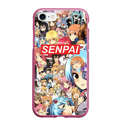 Чехол iPhone 7/8 матовый SENPAI / 3D-Малиновый – фото 1