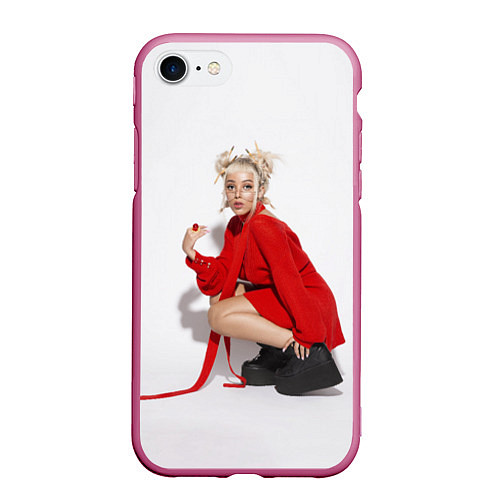 Чехол iPhone 7/8 матовый DOJA CAT / 3D-Малиновый – фото 1