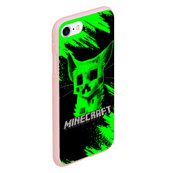 Чехол iPhone 7/8 матовый MINECRAFT CREEPER CAT, цвет: 3D-светло-розовый — фото 2