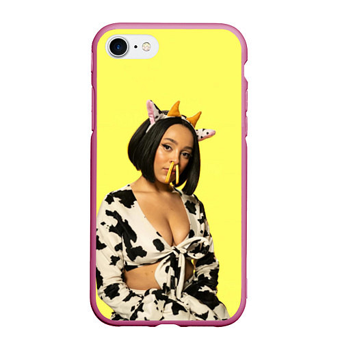 Чехол iPhone 7/8 матовый DOJA CAT / 3D-Малиновый – фото 1