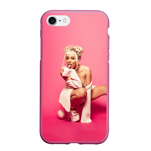 Чехол iPhone 7/8 матовый DOJA CAT / 3D-Малиновый – фото 1