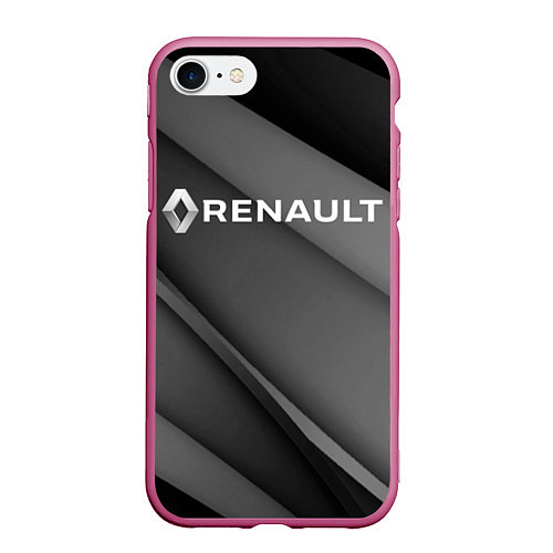 Чехол iPhone 7/8 матовый RENAULT / 3D-Малиновый – фото 1