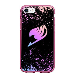 Чехол iPhone 7/8 матовый Fairy Tail, цвет: 3D-малиновый