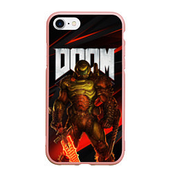 Чехол iPhone 7/8 матовый DOOM ETERNAL, цвет: 3D-светло-розовый