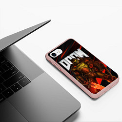 Чехол iPhone 7/8 матовый DOOM ETERNAL, цвет: 3D-светло-розовый — фото 2