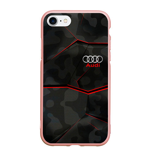 Чехол iPhone 7/8 матовый AUDI / 3D-Светло-розовый – фото 1