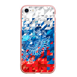 Чехол iPhone 7/8 матовый Россия, цвет: 3D-светло-розовый