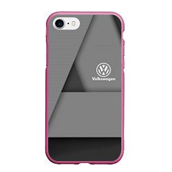 Чехол iPhone 7/8 матовый VOLKSWAGEN, цвет: 3D-малиновый