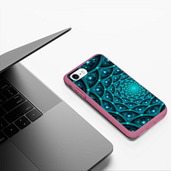 Чехол iPhone 7/8 матовый Асимметрия узор круги фигуры, цвет: 3D-малиновый — фото 2