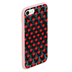 Чехол iPhone 7/8 матовый Раскалённый красный 3Д, цвет: 3D-светло-розовый — фото 2