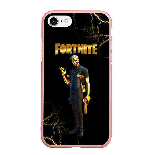 Чехол iPhone 7/8 матовый Gold Midas Fortnite 2 / 3D-Светло-розовый – фото 1