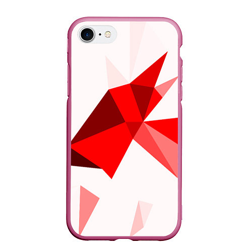 Чехол iPhone 7/8 матовый GEOMETRY RED / 3D-Малиновый – фото 1