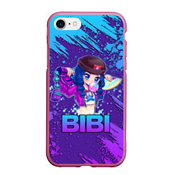 Чехол iPhone 7/8 матовый Brawl Stars BIBI, цвет: 3D-малиновый