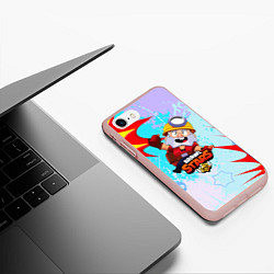 Чехол iPhone 7/8 матовый Brawl Stars Dynamike, цвет: 3D-светло-розовый — фото 2