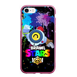 Чехол iPhone 7/8 матовый BRAWL STARS NANI, цвет: 3D-малиновый