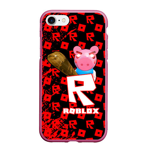 Чехол iPhone 7/8 матовый ROBLOX: PIGGI / 3D-Малиновый – фото 1