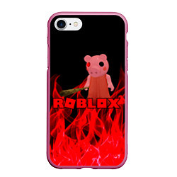 Чехол iPhone 7/8 матовый ROBLOX: PIGGI, цвет: 3D-малиновый