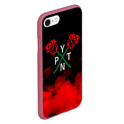 Чехол iPhone 7/8 матовый PYTN X ROSE, цвет: 3D-малиновый — фото 2