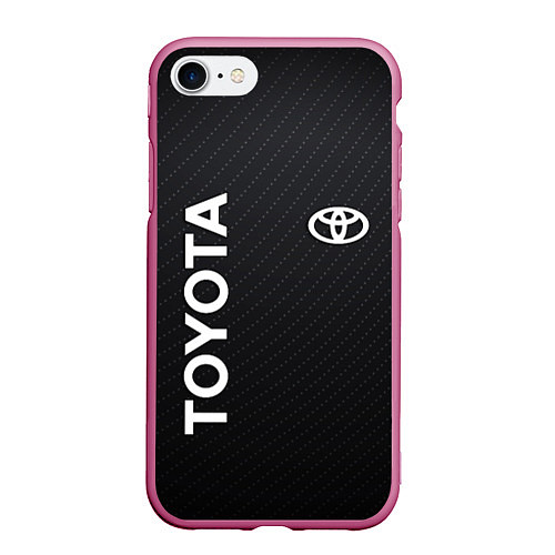 Чехол iPhone 7/8 матовый TOYOTA / 3D-Малиновый – фото 1