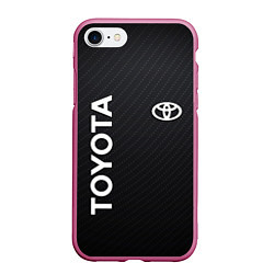 Чехол iPhone 7/8 матовый TOYOTA, цвет: 3D-малиновый