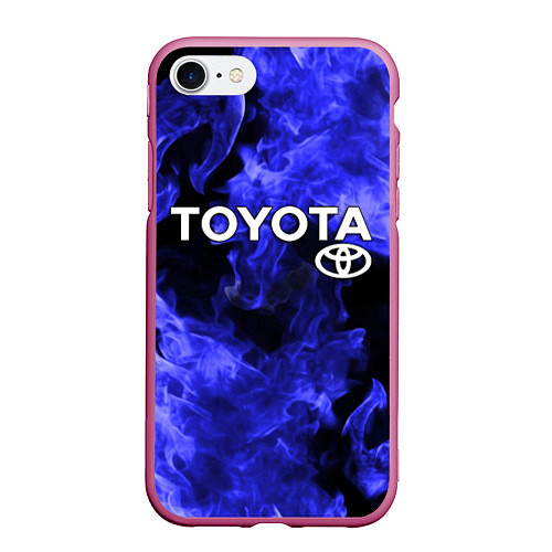 Чехол iPhone 7/8 матовый TOYOTA / 3D-Малиновый – фото 1