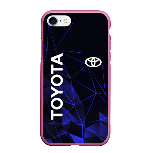 Чехол iPhone 7/8 матовый TOYOTA / 3D-Малиновый – фото 1