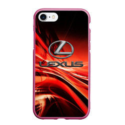 Чехол iPhone 7/8 матовый LEXUS, цвет: 3D-малиновый