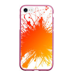 Чехол iPhone 7/8 матовый Клякса, цвет: 3D-малиновый