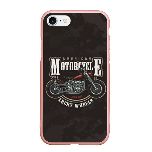 Чехол iPhone 7/8 матовый American Motorcycle Z / 3D-Светло-розовый – фото 1